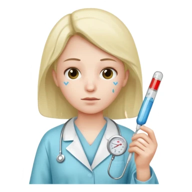 Very sick with thermometer sticker