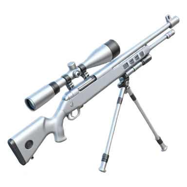 mini ICBM sniper rifle with a very long barrel, lots of high-tech gadgets, futuristic details sticker