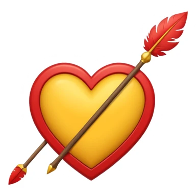 Hazme el corazón amarillo con una flechazo de arco sticker