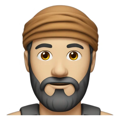 white man wearing turban dark brown beard sticker