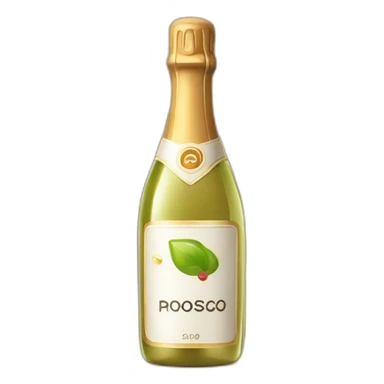 Cork popping off prosecco bottle with spray sticker