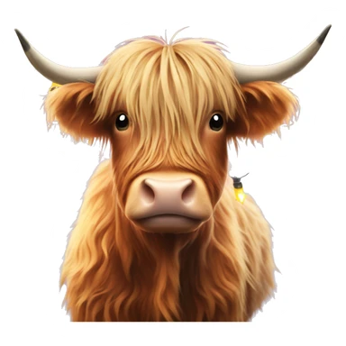 Highland cow with Christmas lights  sticker