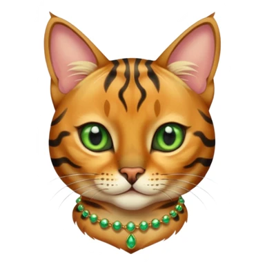 cute Bengal cat with jewellery  sticker
