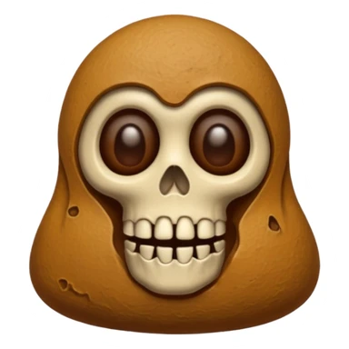 (( poop emoji))with  tiny skeletons inside sticker