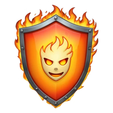 burning shield sticker