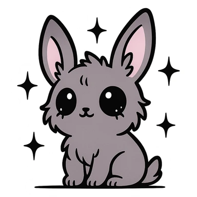 Remove the background from this goth banner, keep it cute, expressive, minimal, in the style of imagen-4-fast (a concise, fast image generation style), with no background. sticker