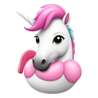 Unicorn wearing a flamingo floatie  sticker