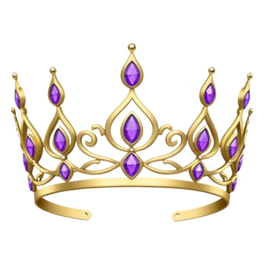 gold headband tiara with purple diamonds sticker