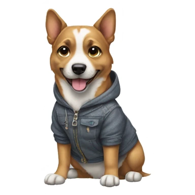 Dog wearing clothes  sticker