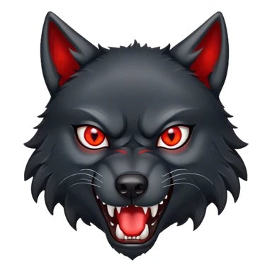 Evil aggressive black wolf with red eyes sticker