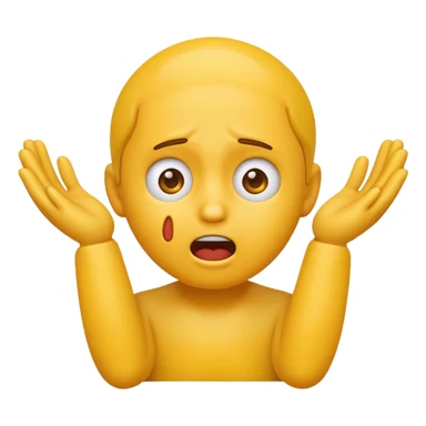Regular emoji face with 2 hands around its neck sticker