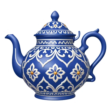 moroccan style ornamented blue teapot sticker
