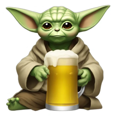 Yoda avec pikachu qui boit une bière sticker