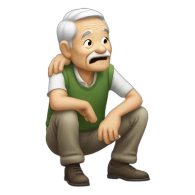 Old man farting sticker