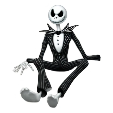 Jack skellington laying on a bed sticker