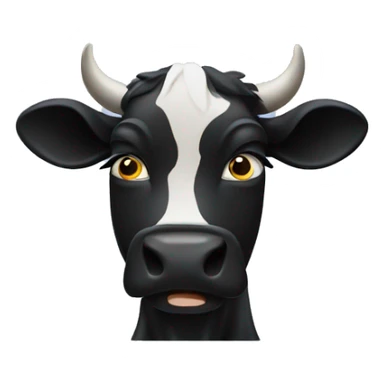 black cow making facepalm sticker