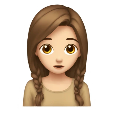 Girl begging please brown hair sad sticker