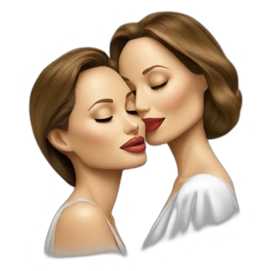 Angelina Jolie and Natalie Portman kiss sticker