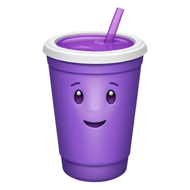 ios styrofoam cup with purple liquid inside no straw sticker