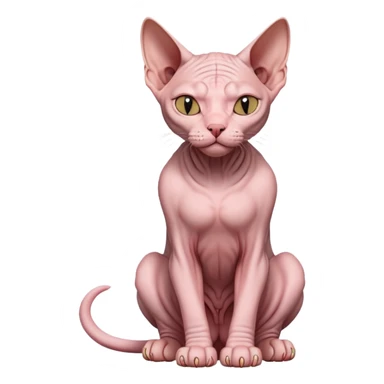 sphynx cat full body sitting with eyes closed sticker