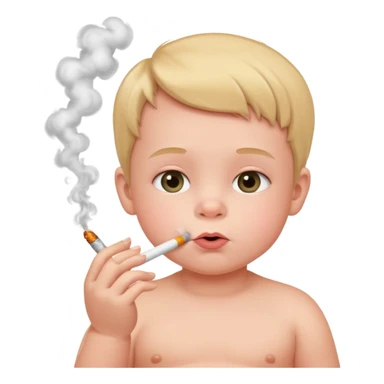 Young Baby smoking a cigarette sticker
