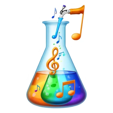 flask beaker science with music coming out sticker