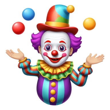 clown juggling sticker