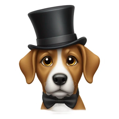 Dog wearing a top hat sticker