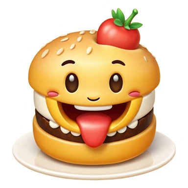 3D emoji of food with a first bite taken, symbolizing first bite achievement, cute and modern, soft lighting, glossy, isolated, no background
 sticker