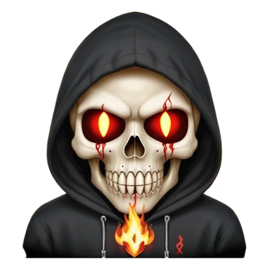 Bro I wanna skull with hoodie on the hoodie has to be on fire and I want matrix blood with the codes and weird numbers spilling out eyes and mouth almost give him a diamond grill in his mouth make it shinny where is the matrix symbols  sticker
