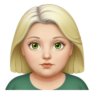 Overweight, blonde and grey haired female with golden green Hazel eyes having a bad week rolling eyes sticker