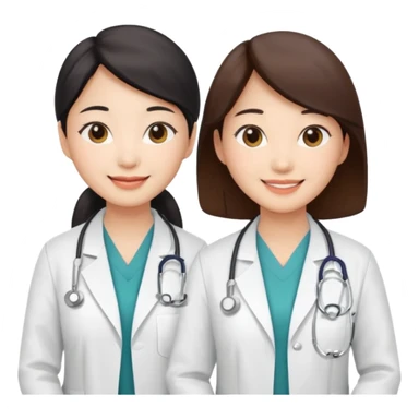 two women asian medical doctors sticker
