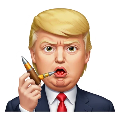 Trump eating a bullet sticker