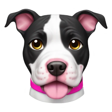 Black and white Pitbull with pink collar sticker