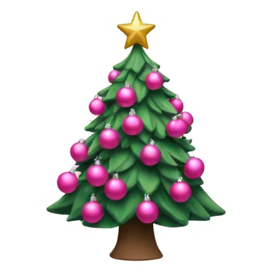 Christmas tree with pink ornaments  sticker