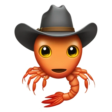 Shrimp with a cowboy hat and boots sticker