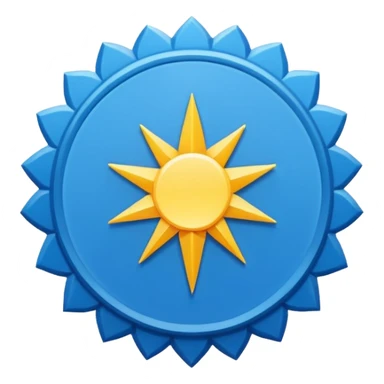 “An emoji-style image of a Facebook-like verified badge. It should be a bright blue, scalloped circle (starburst shape) with a white check mark in the center. The design should be clean, minimal, and modern, similar to official social media verification icons sticker