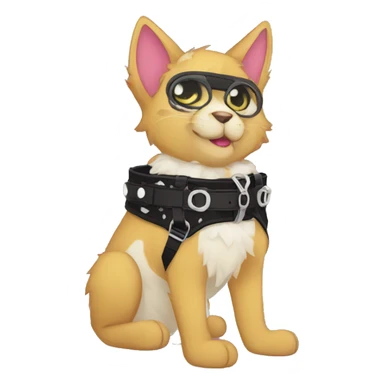 Anthro Punk Fursona Collar Harness sticker