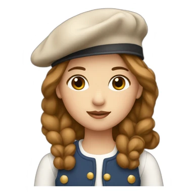 french-girl-with-baguette-and-beret-brown-hair sticker