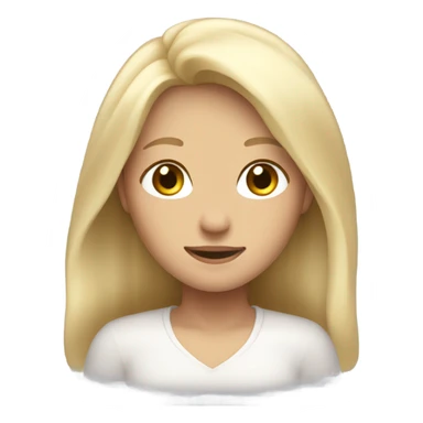 The white blonde girl with long hair closed her eyes and smiled sticker
