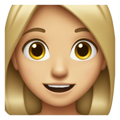 girl smiling with fingernail in her mouth sticker