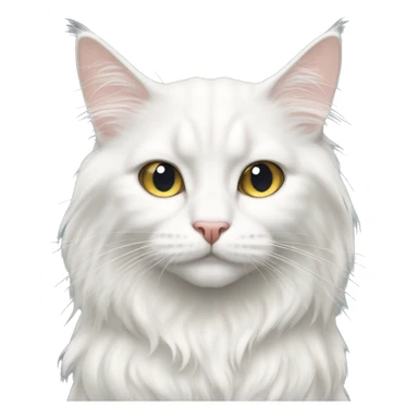 White long haired cat with heterochomia sticker