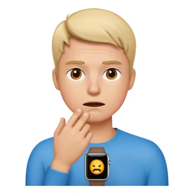 persona estresada por el trabajo, estilo emoji de Apple sticker