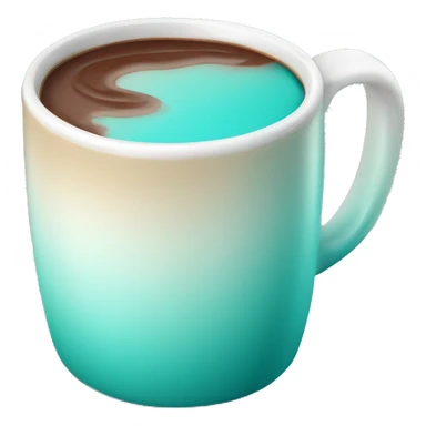 Realistic isolated gradient light teal hot chocolate mug. sticker