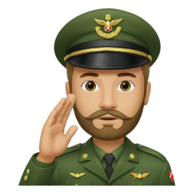 militar de boina dando continencia verde com barba sticker