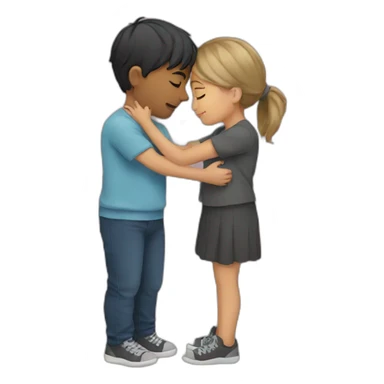  boy and girl kissing and huging sticker