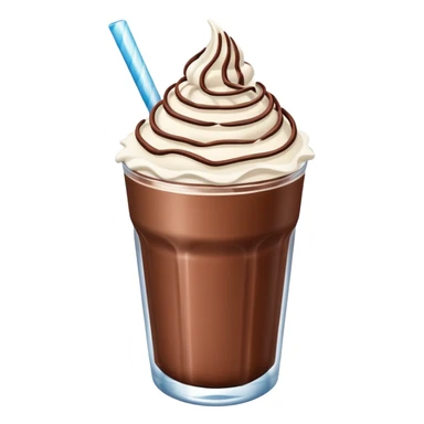 Frozen chocolate shake with whip cream sticker