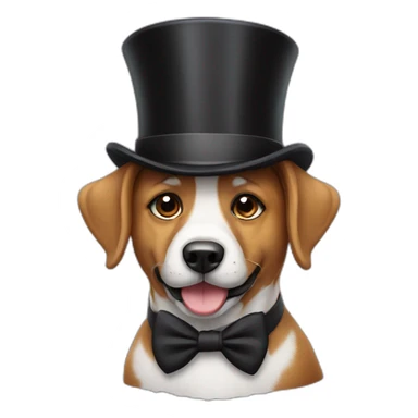 Dog with a top hat sticker