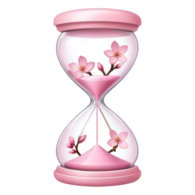 Pink pastel Cherry Blossom hourglass sticker