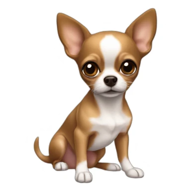 Perro Chihuahua color café con niña sticker